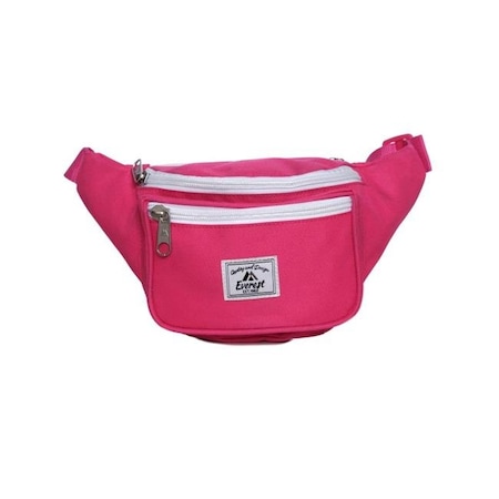 Everest Everest 044KDJ-HPK-WHT Signature Fanny Pack; Hot Pink & White 044KDJ-HPK/WHT